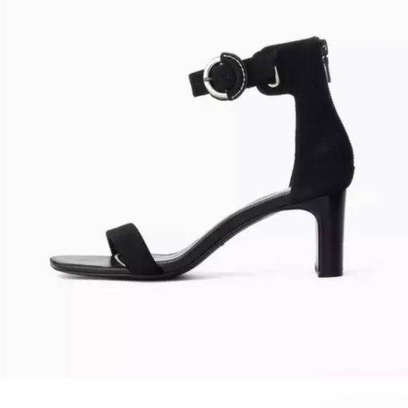 Rag & Bone Ellis Sandals Heels Leather Suede Black 8 - Picture 3 of 16